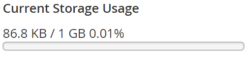cPanel Email Storage | Zen internet progress bar for the storage of a mailbox
